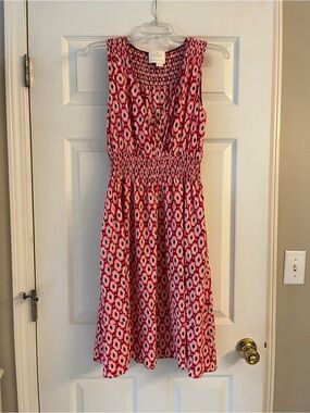kate spade Pink Floral Silk Sleeveless Midi Dress